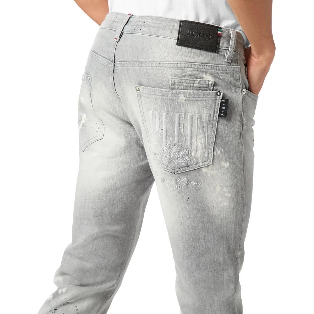 Philipp Plein - Jeans Regular Fit Racing - Größe 29 - grau
