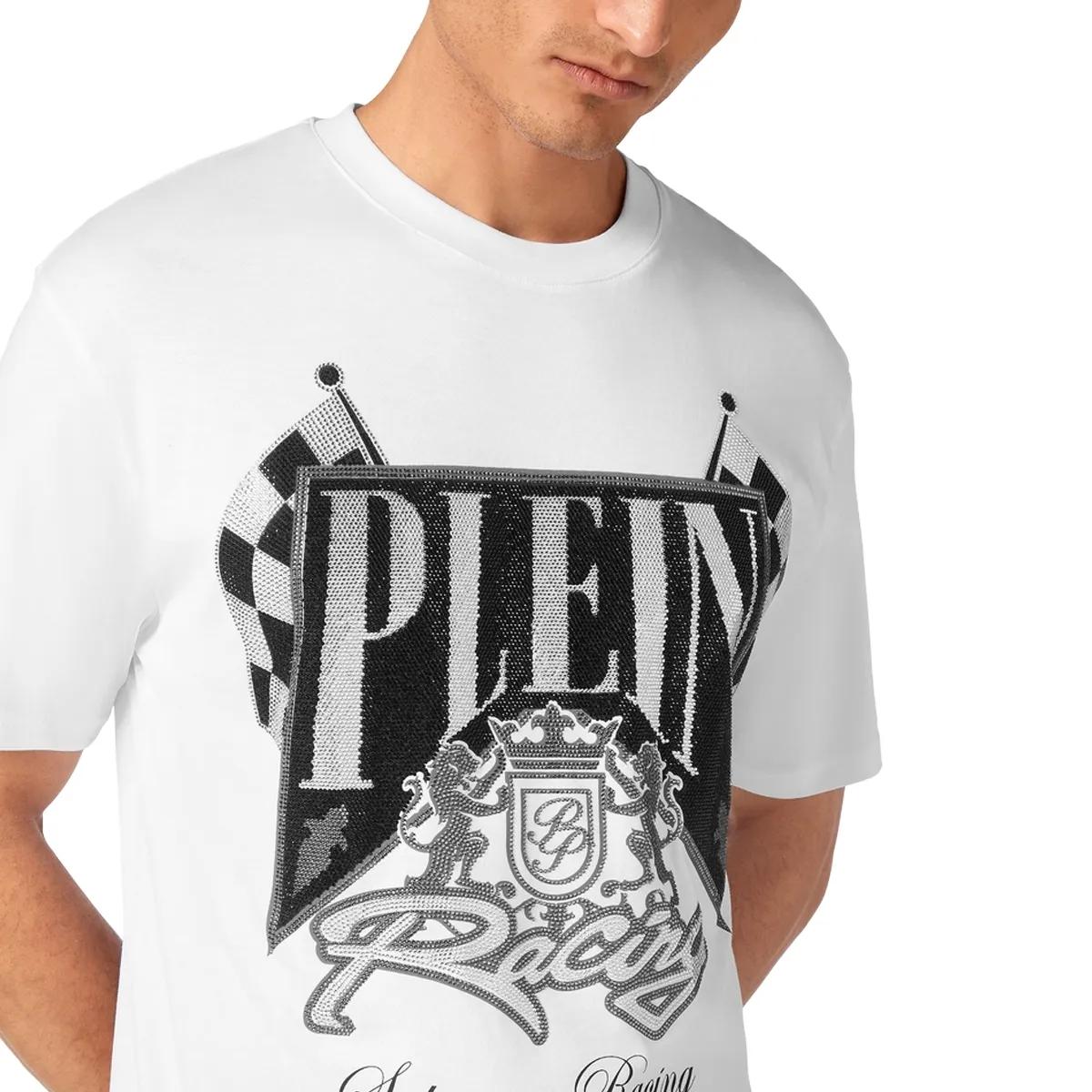 Philipp Plein - T-Shirt Racing Mit Schmucksteinen - Größe L - schwarz