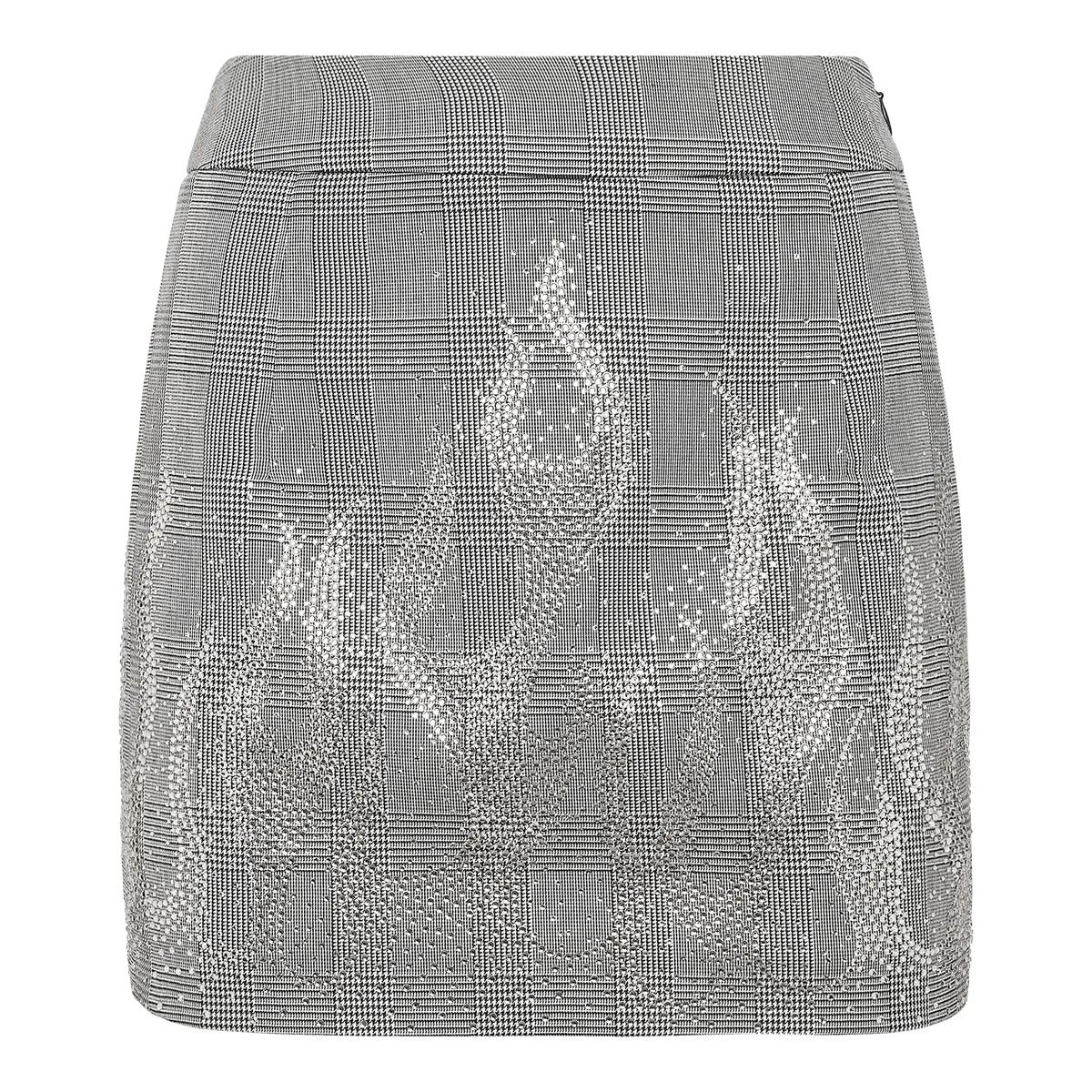 Philipp Plein - Minirock Flame Mit Schmucksteinen - Größe L - schwarz
