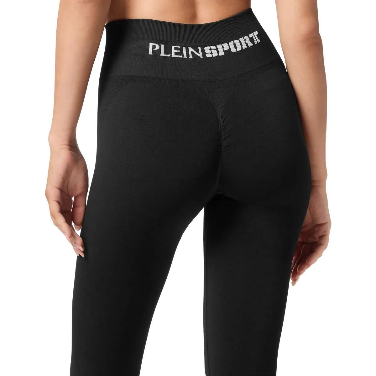 Plein Sport - Leggings Logo - Größe L - schwarz