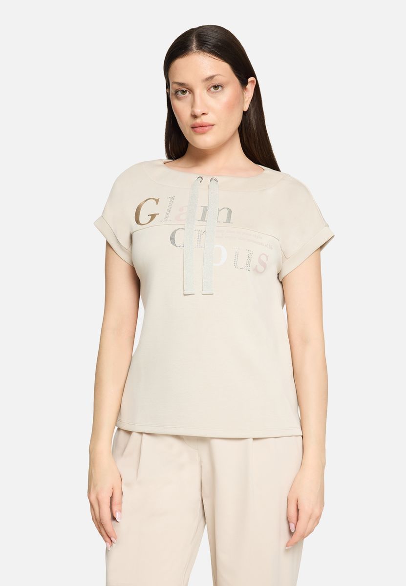 Glamouröses Sweatshirt-Top mit Strassverzierungen