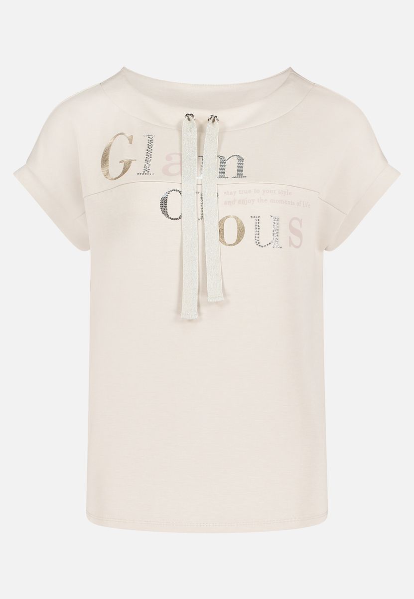 Glamouröses Sweatshirt-Top mit Strassverzierungen