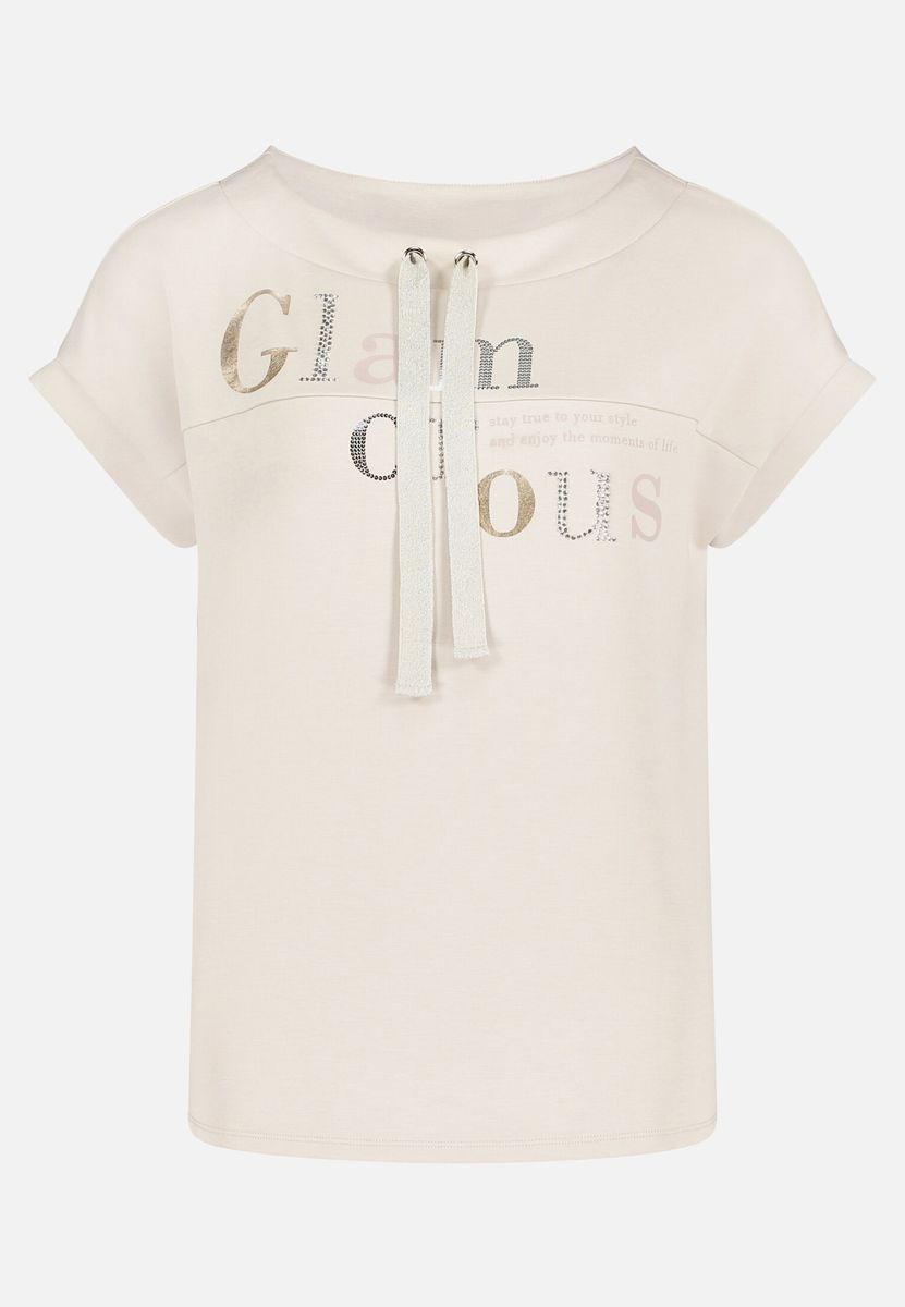 Glamouröses Sweatshirt-Top mit Strassverzierungen