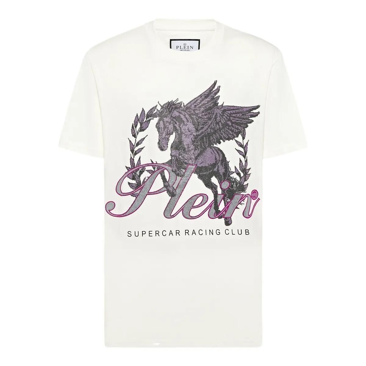 Philipp Plein - T-Shirt Racing - Größe 3XL - weiß