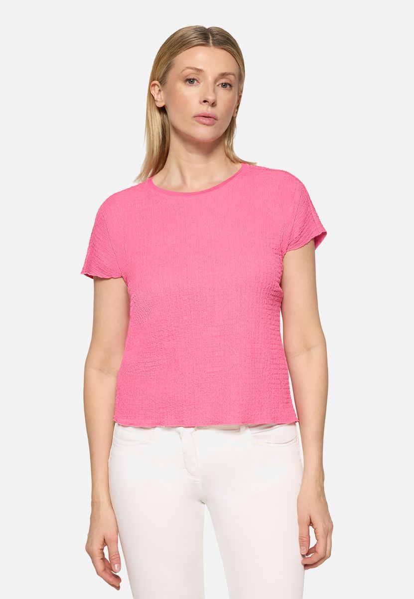 Kurzarmshirt mit strukturierter Strickoptik