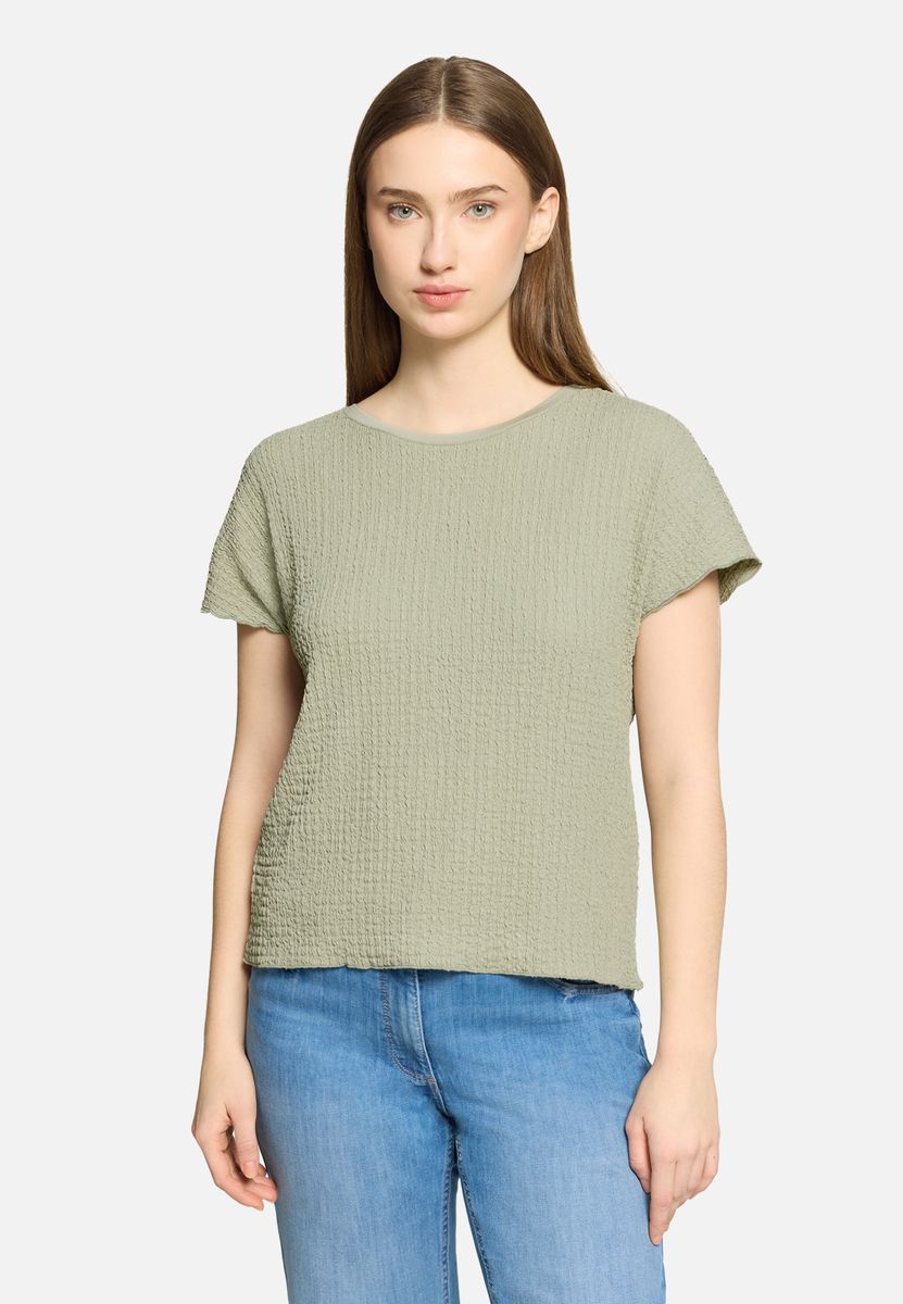 Kurzarmshirt mit strukturierter Strickoptik