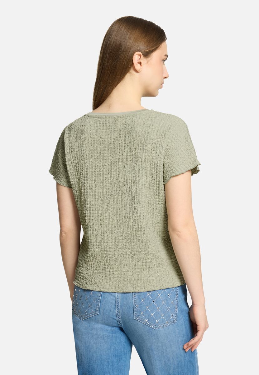Kurzarmshirt mit strukturierter Strickoptik