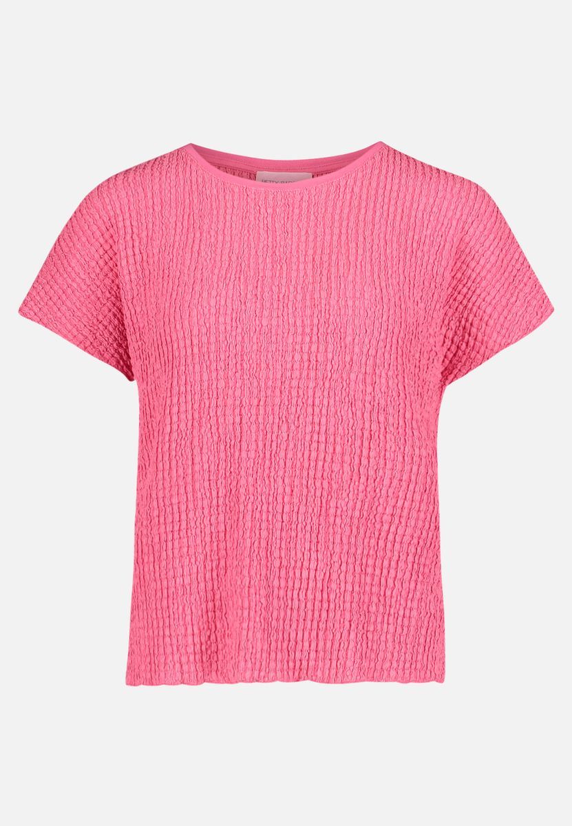 Kurzarmshirt mit strukturierter Strickoptik