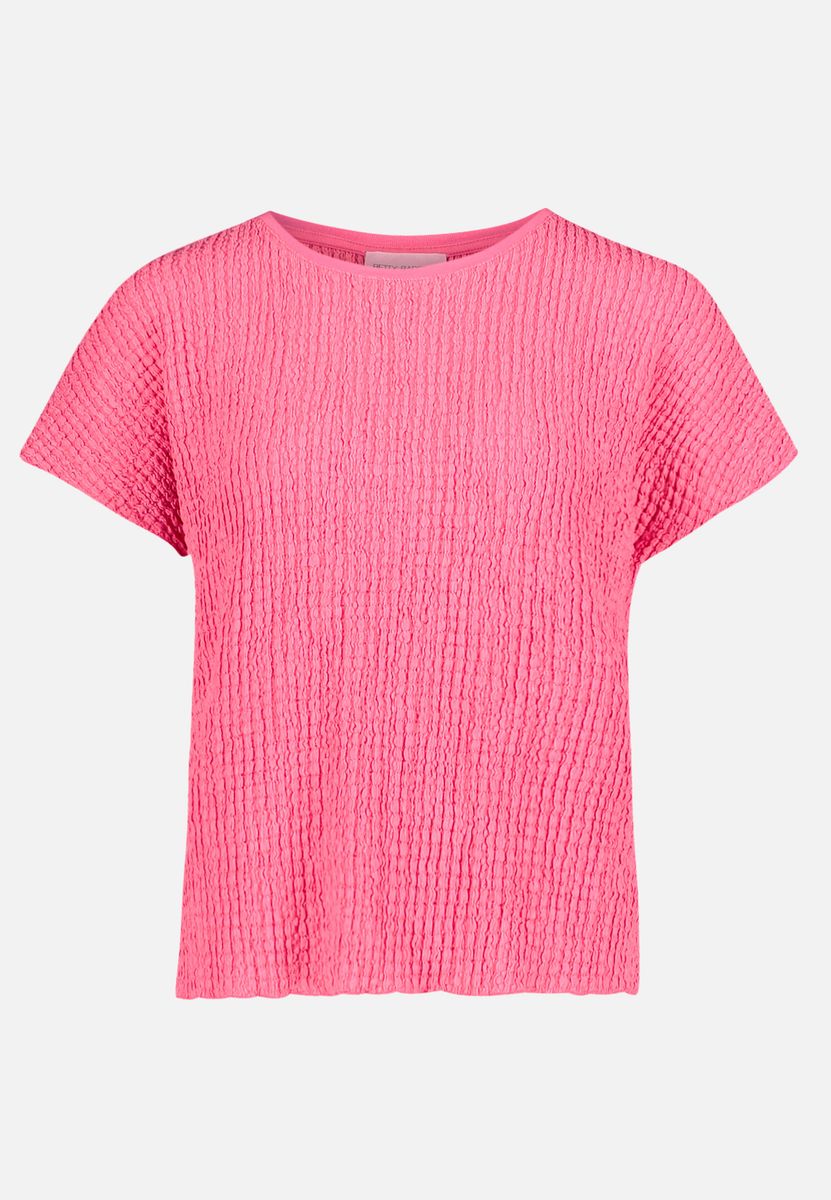 Kurzarmshirt mit strukturierter Strickoptik