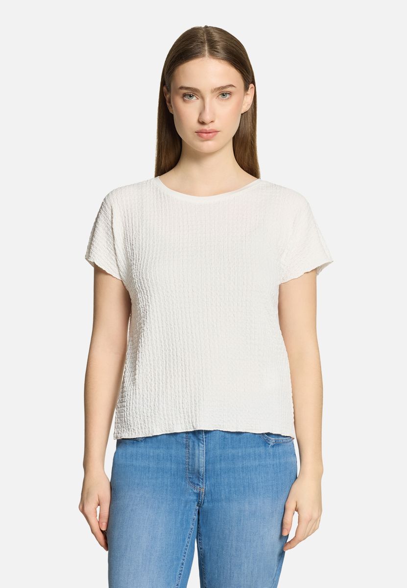Kurzarmshirt mit strukturierter Strickoptik