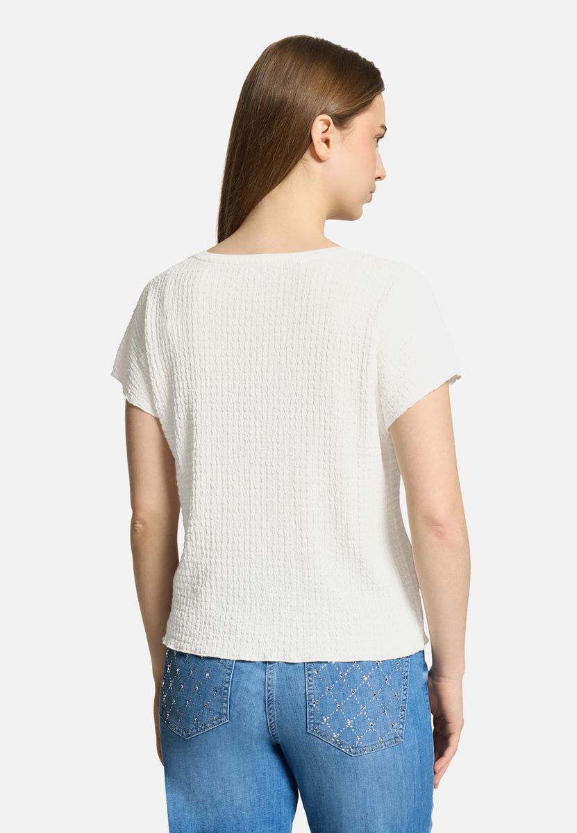 Kurzarmshirt mit strukturierter Strickoptik