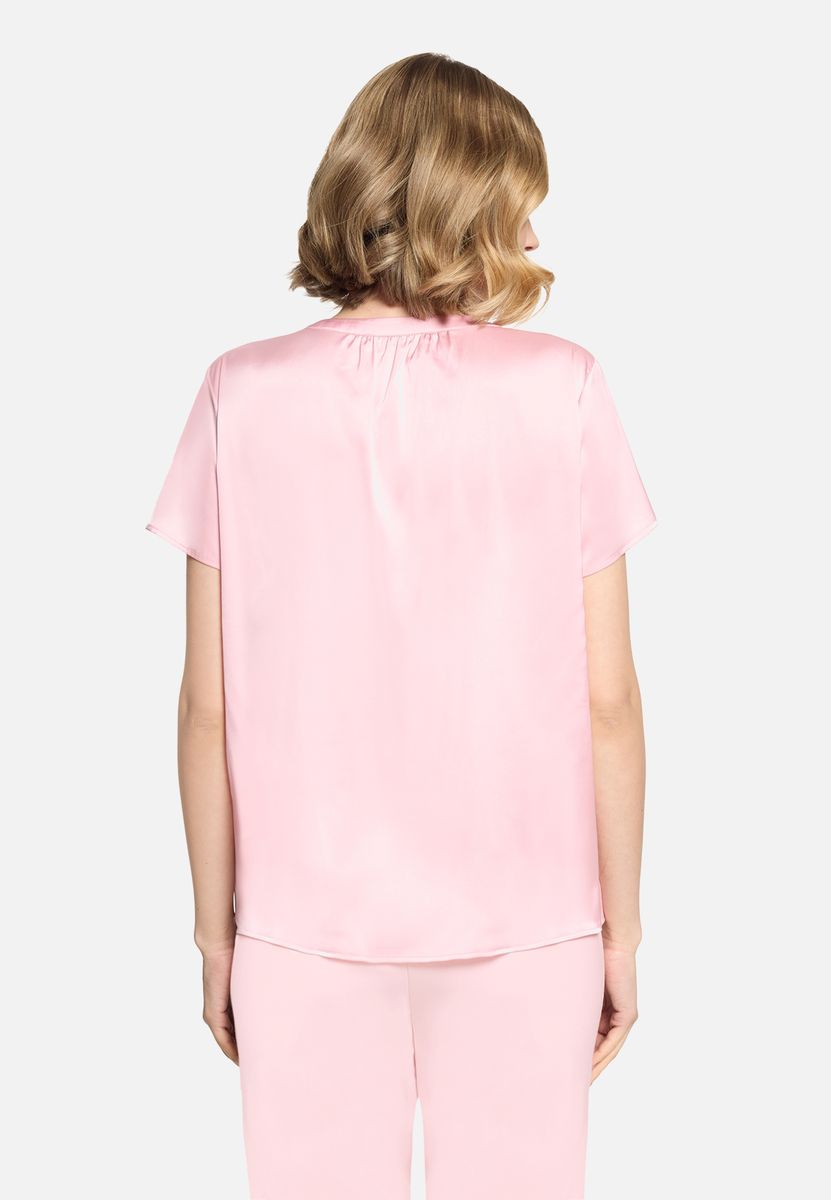 Satin-Bluse mit kurzem Arm