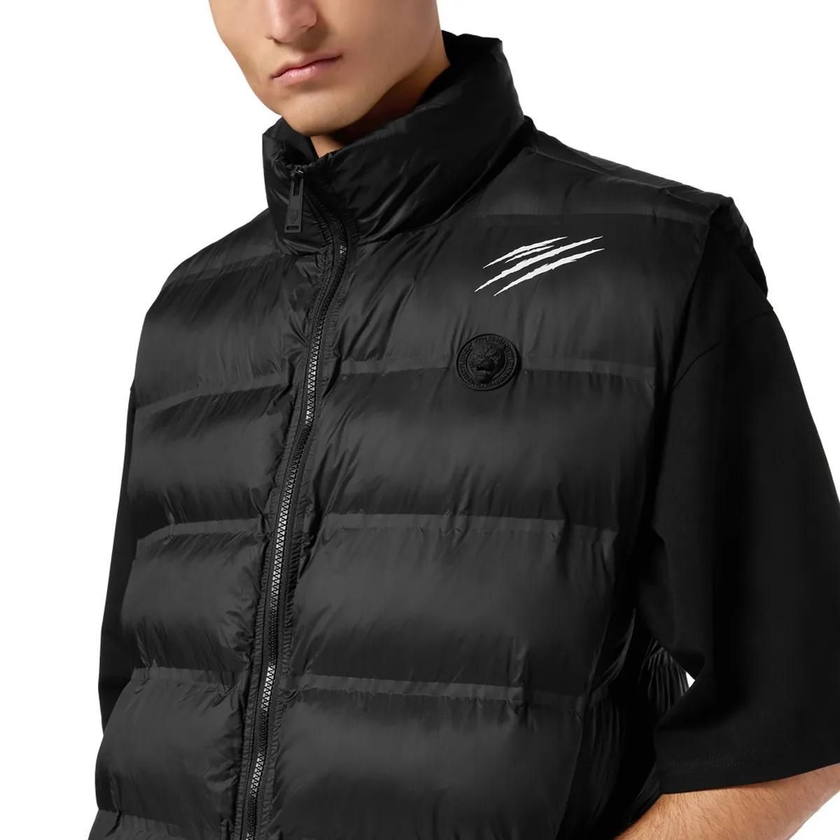 Plein Sport - Daunenweste Scratch - Größe 3XL - schwarz