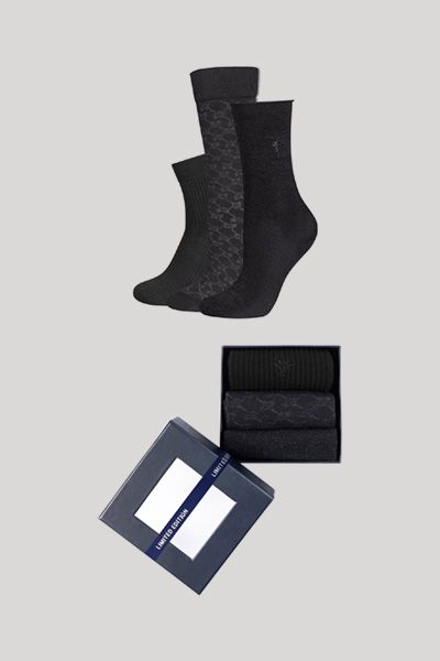 Joop! 3er-Pack Schwarze Socken mit Muster Limited Edition Unisex