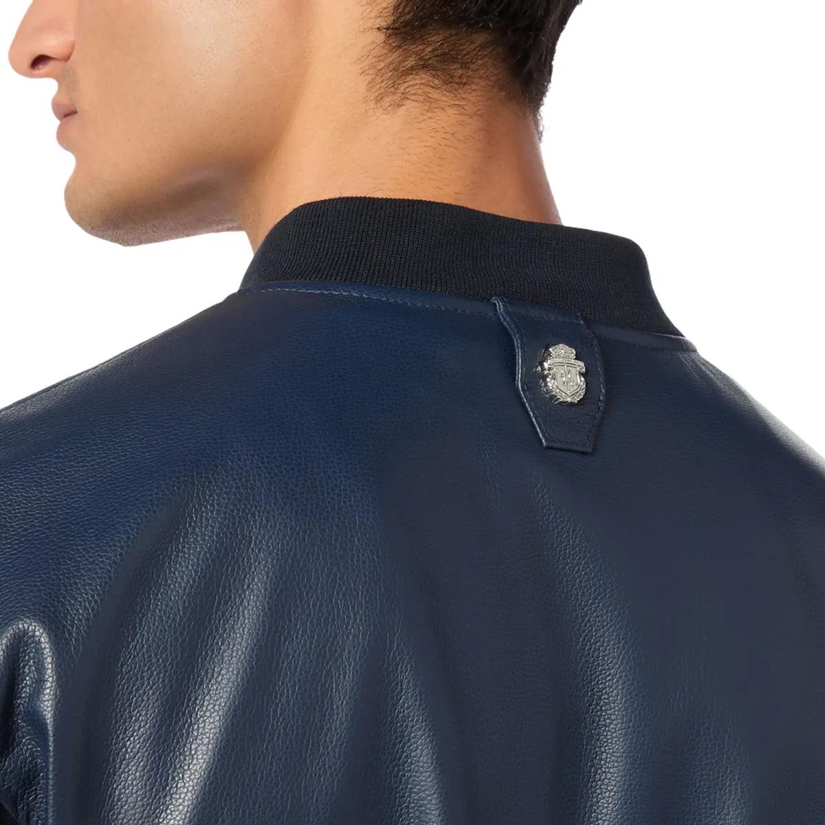 BILLIONAIRE - Leder-Bomber - Größe 3XL - blau