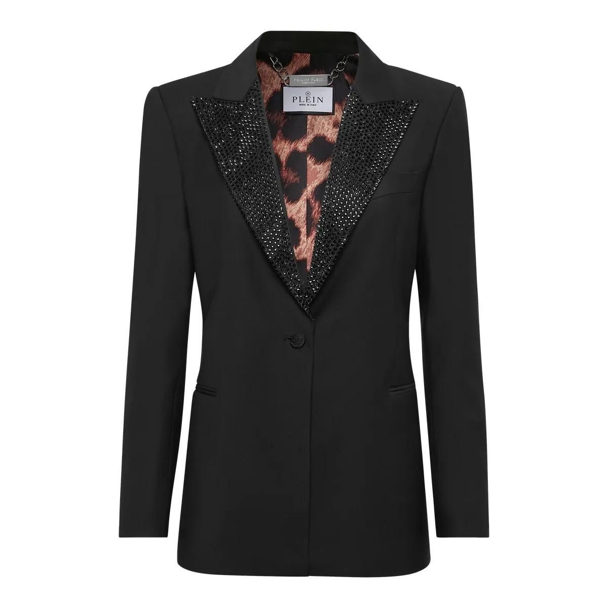 Philipp Plein - Blazer Skull Mit Schmucksteinen - Größe L - schwarz