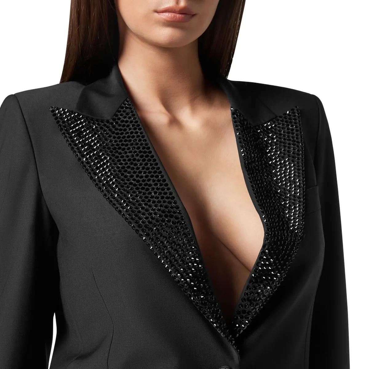 Philipp Plein - Blazer Skull Mit Schmucksteinen - Größe L - schwarz