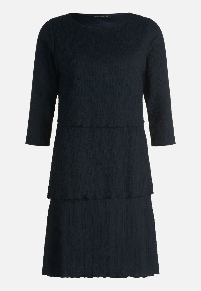 Stufenförmiges Struktur-Strickkleid