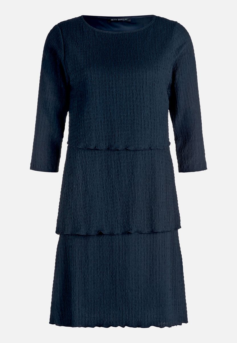 Stufenförmiges Struktur-Strickkleid