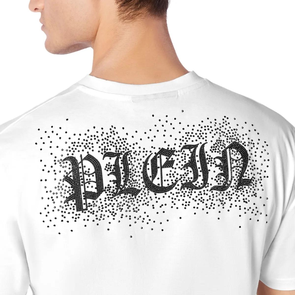 Philipp Plein - T-Shirt Gothic Plein Mit Schmucksteinen - Größe 3XL - weiß
