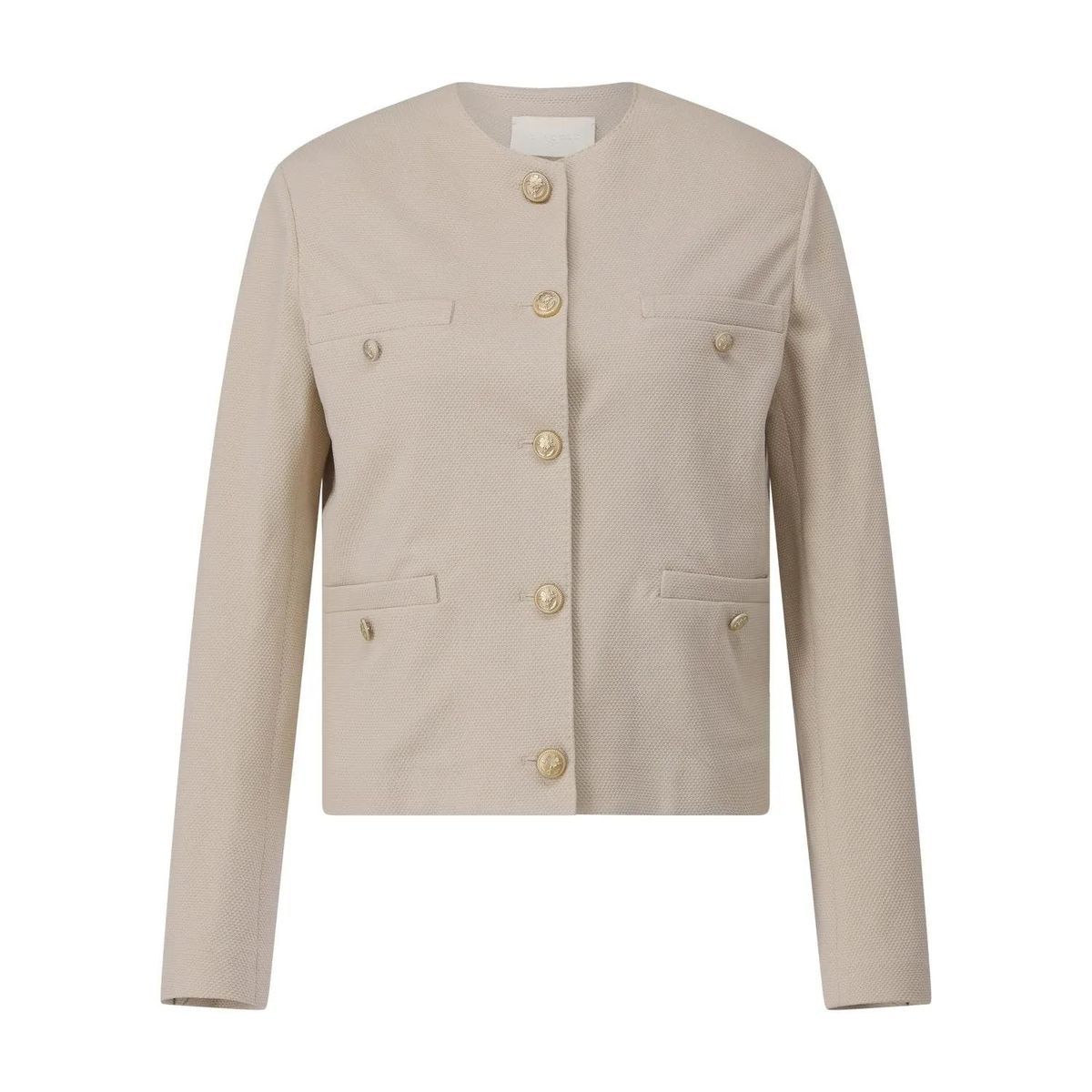 CIRCOLO 1901 - Bouclé-Jacke mit eleganten Knöpfen - Größe 40 - beige