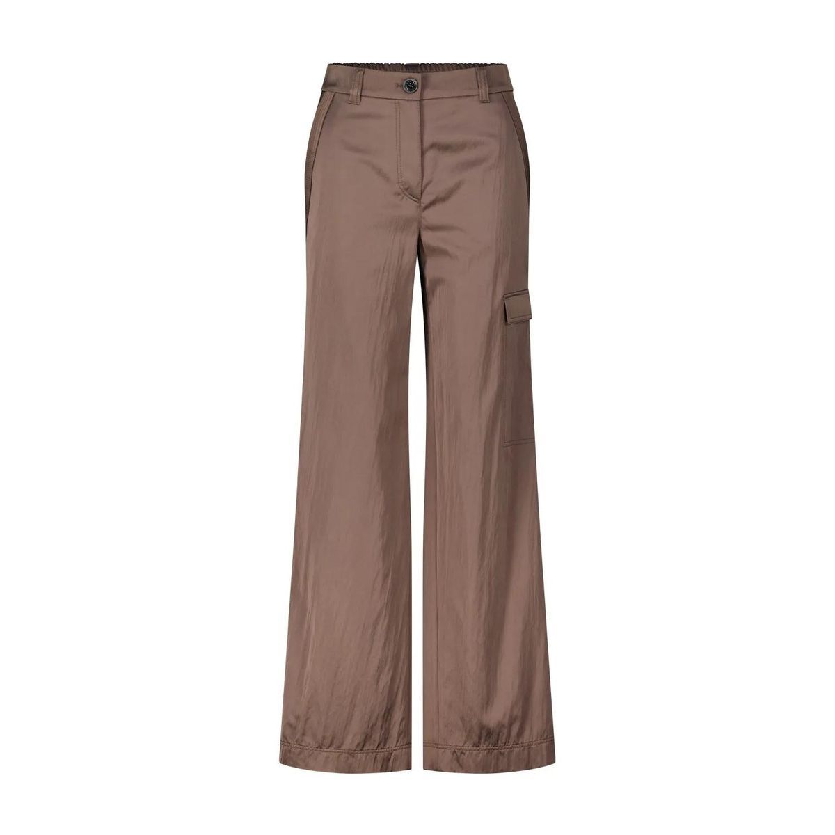 Marc Cain - Puddle Pants in glänzender Optik - Größe 34 - braun