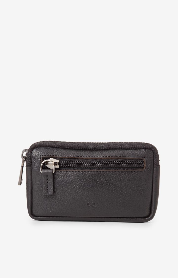 Joop! Gryphos Schwarzes Schlüsseletui aus Leder mit Reißverschluss