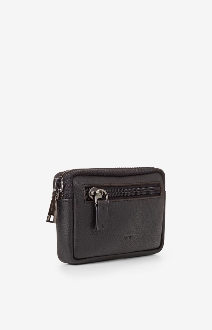 Joop! Gryphos Schwarzes Schlüsseletui aus Leder mit Reißverschluss