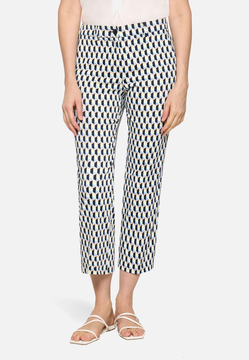 Geometrisch Gemusterte, Cropped Business-Hose