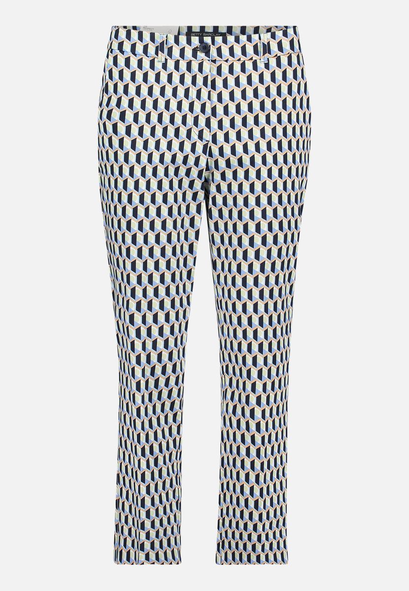 Geometrisch Gemusterte, Cropped Business-Hose