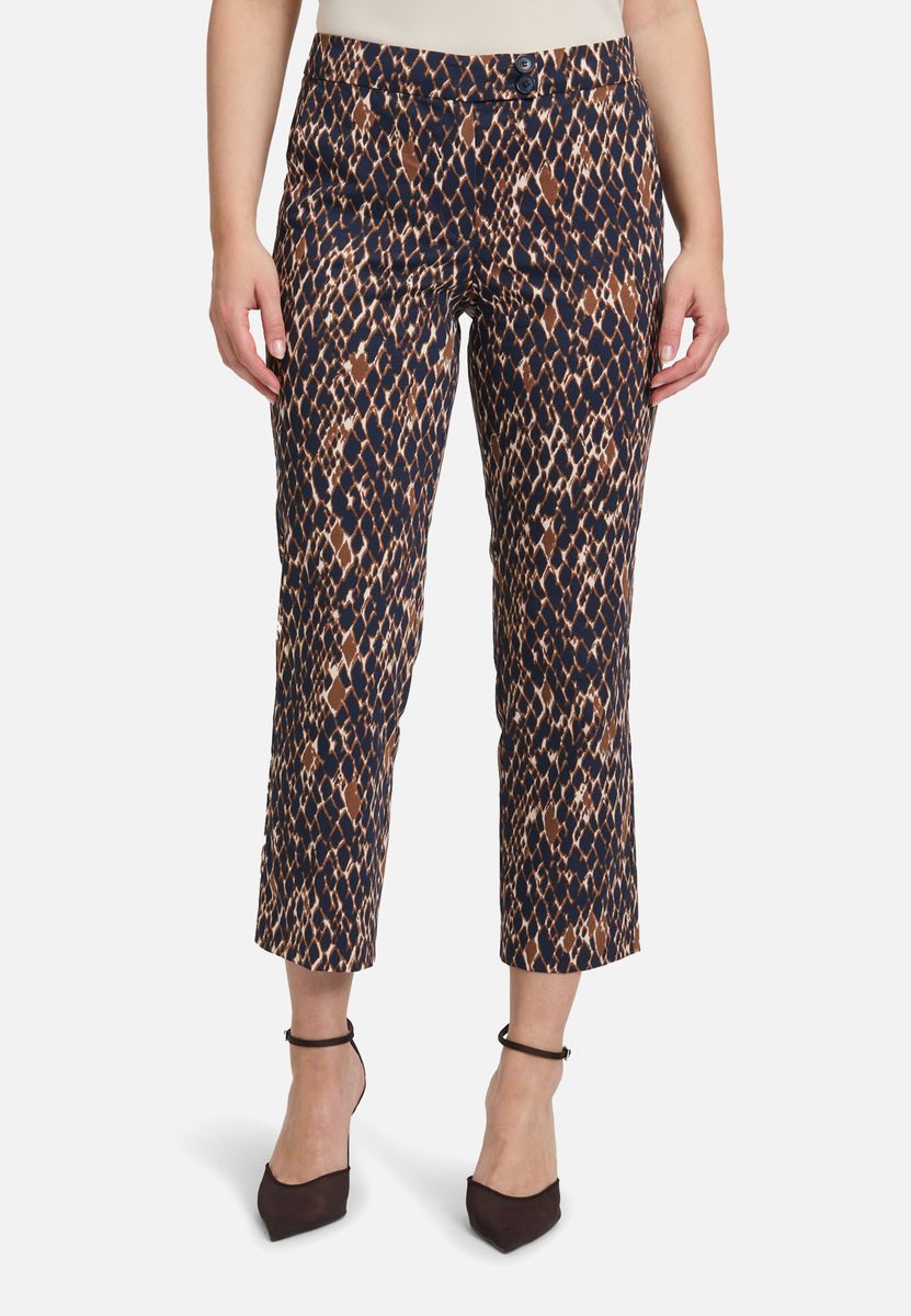 Geometrisch Gemusterte, Cropped Business-Hose