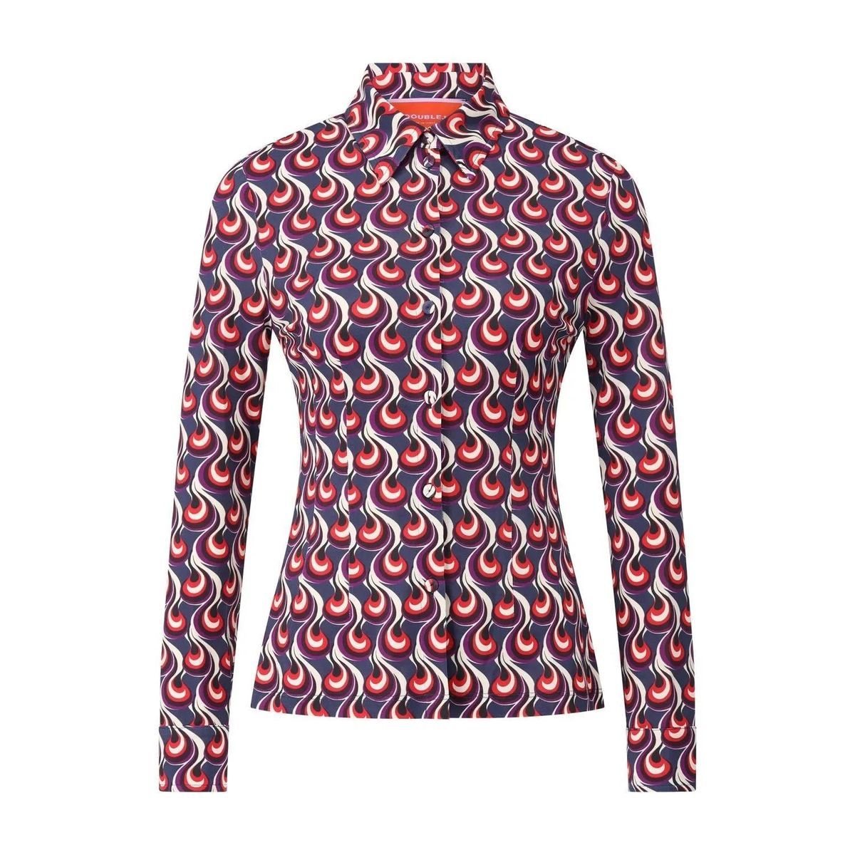 LaDoubleJ - Taillierte Hemdbluse mit Muster - Größe S - blau