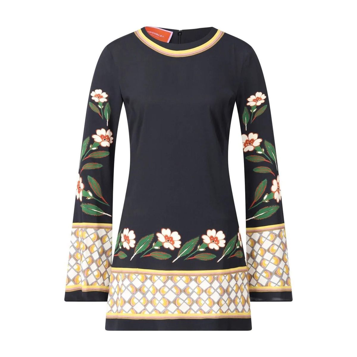 LaDoubleJ - Minikleid mit Print - Größe M - schwarz