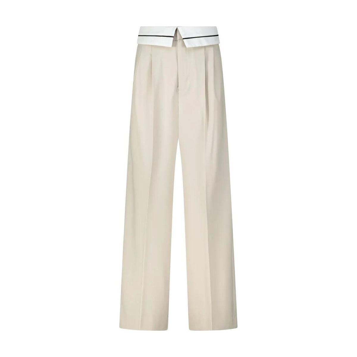 ROSSI - Bundfaltenhose Noa Collar - Größe L - beige