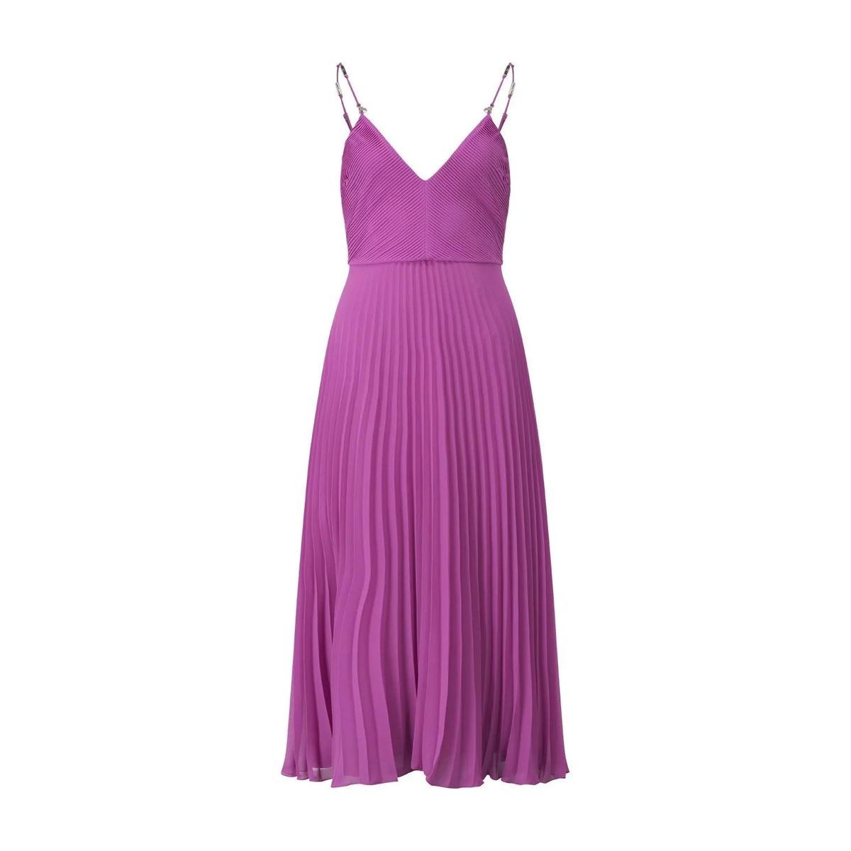 Patrizia Pepe - Midi-Kleid mit Plisseefalten - Größe 34 - violett