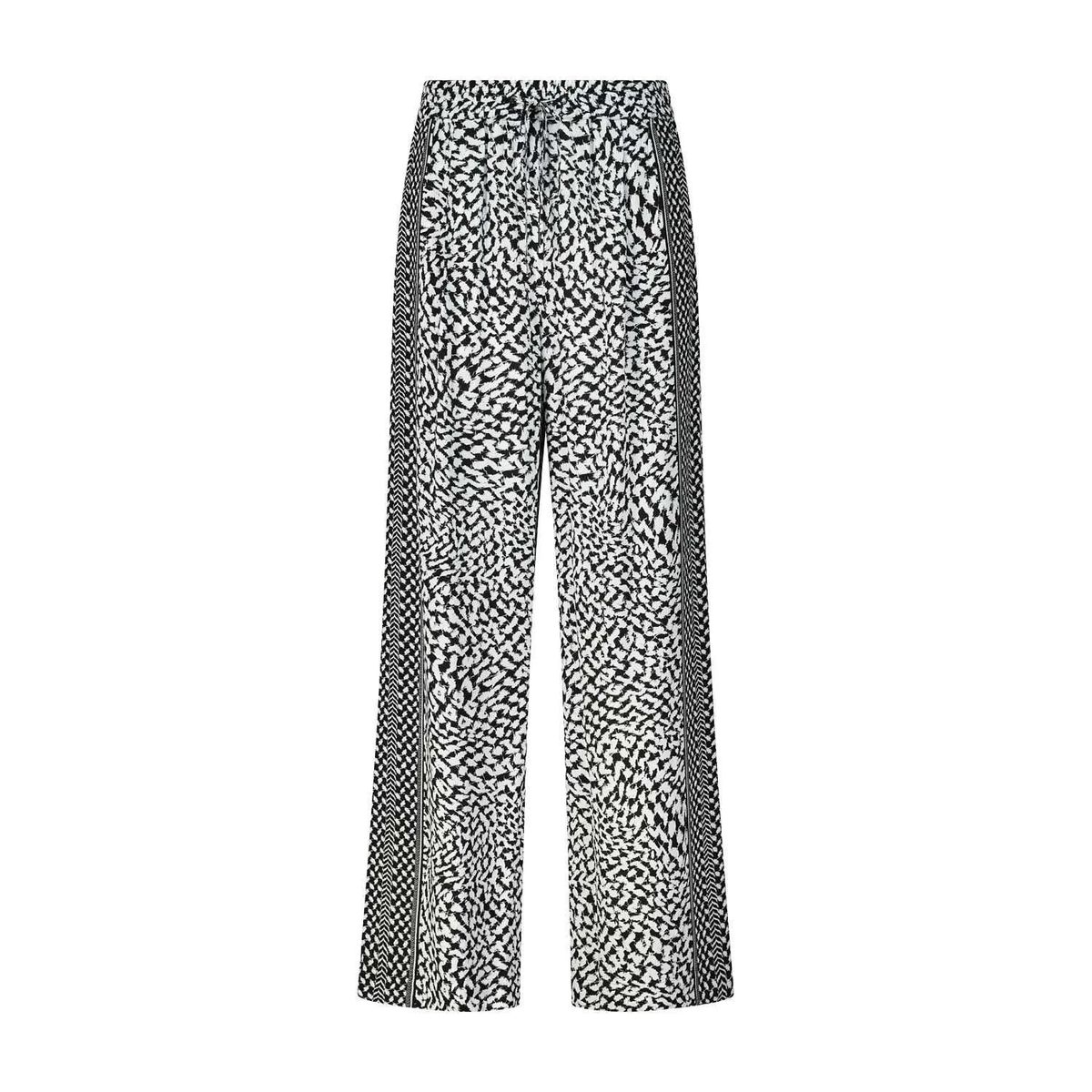 Lala Berlin - Weite Stoffhose Pablo mit Muster - Größe M - weiß