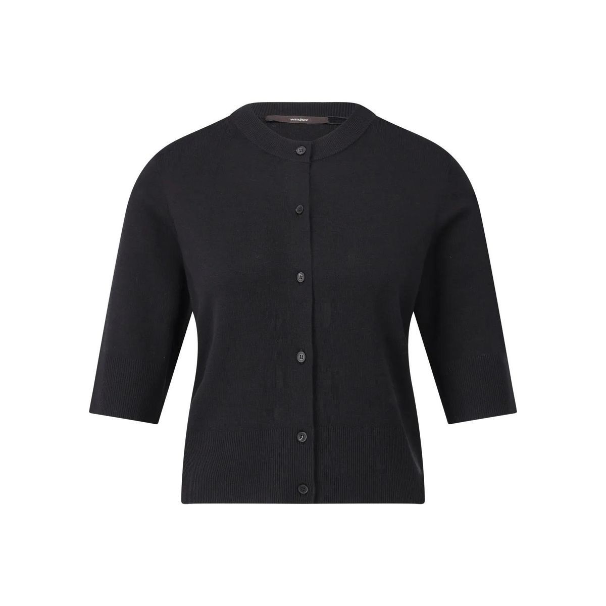 windsor. - 3/4-Arm Strickjacke mit Seide - Größe 46 - schwarz