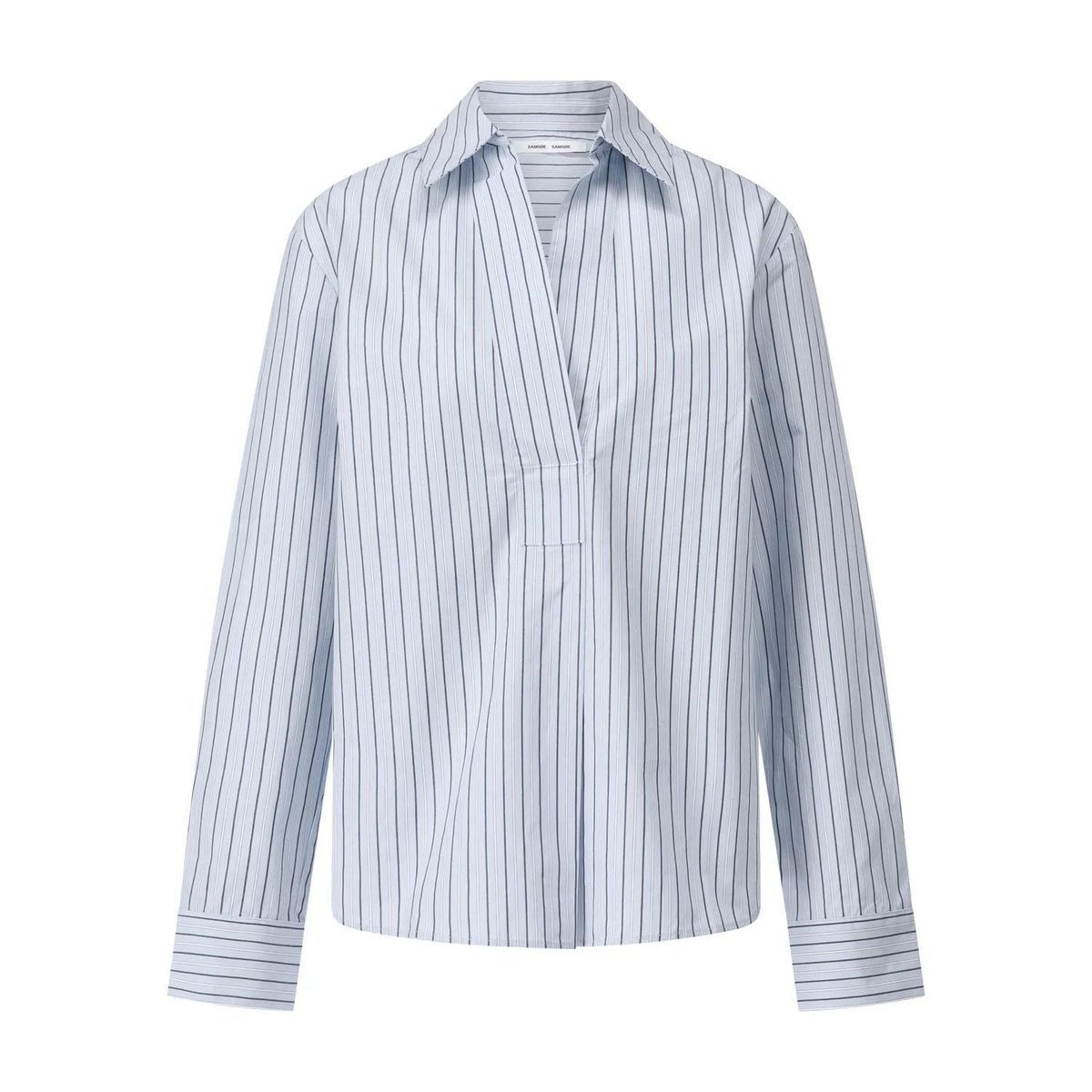 Samsøe Samsøe - Bluse Satolina mit Streifen - Größe L - blau