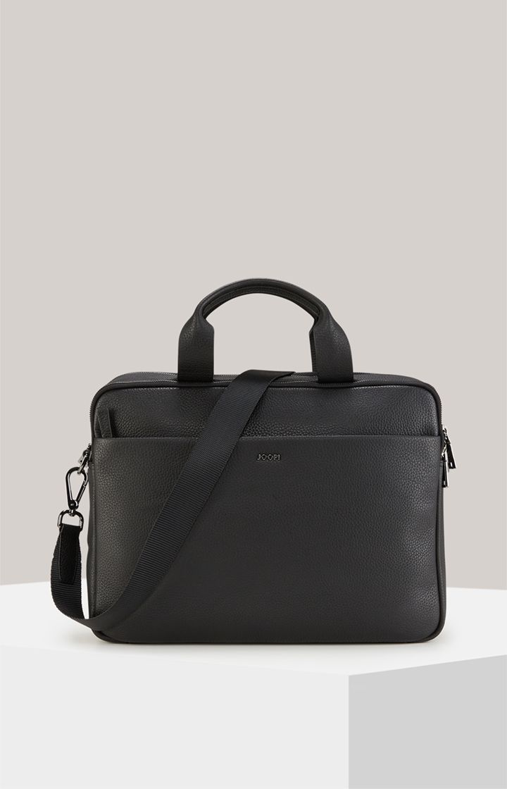 Klassische Business-Aktentasche aus Leder mit Riemen