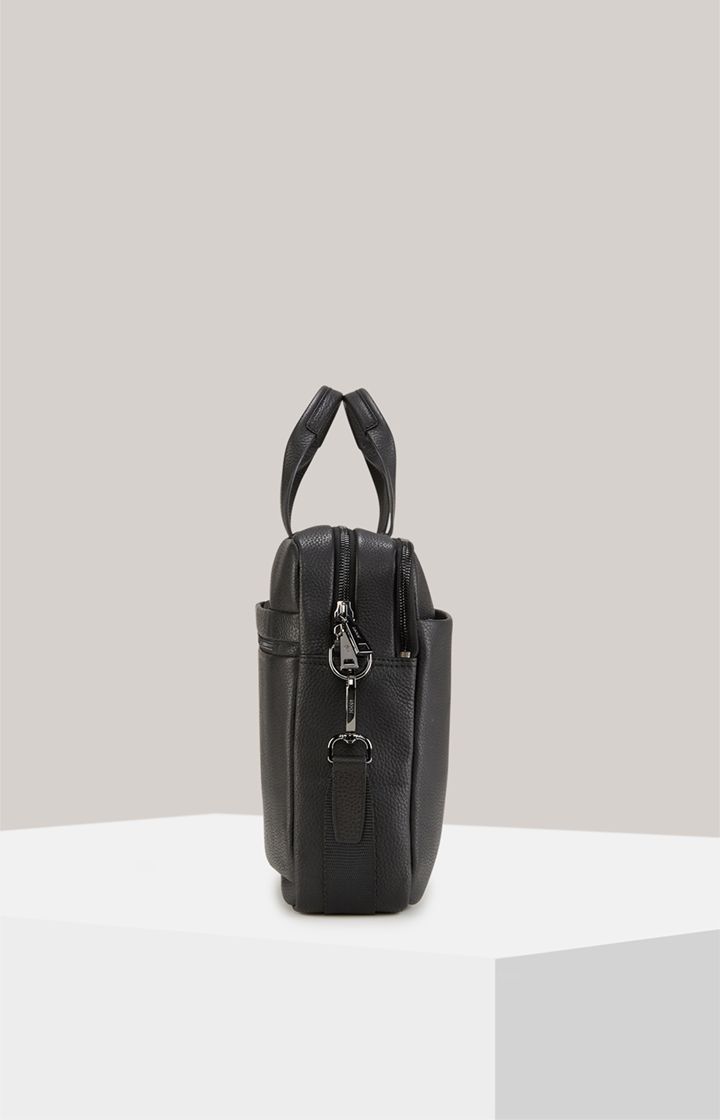 Klassische Business-Aktentasche aus Leder mit Riemen