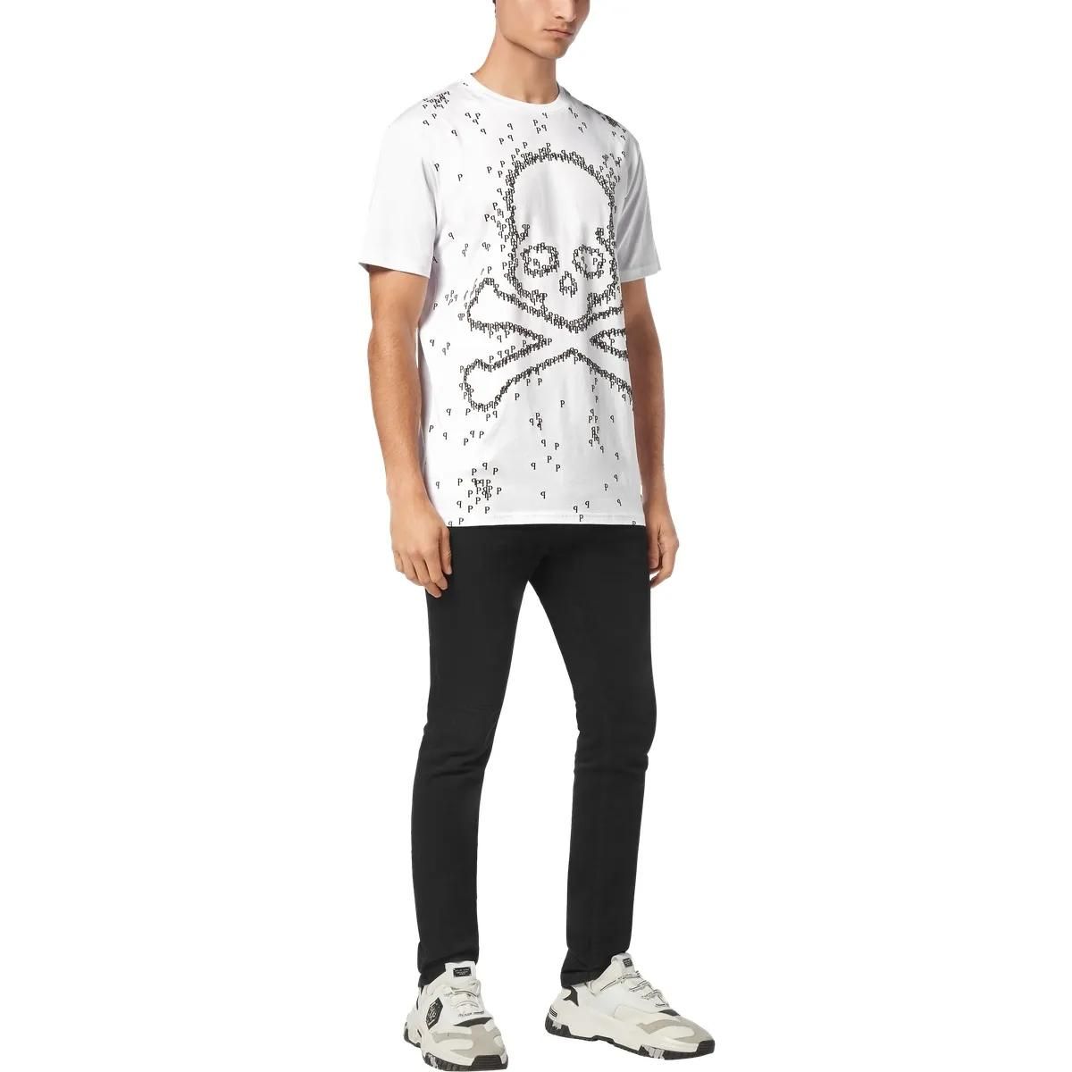 Philipp Plein - T-Shirt Skull&Bones - Größe 3XL - weiß
