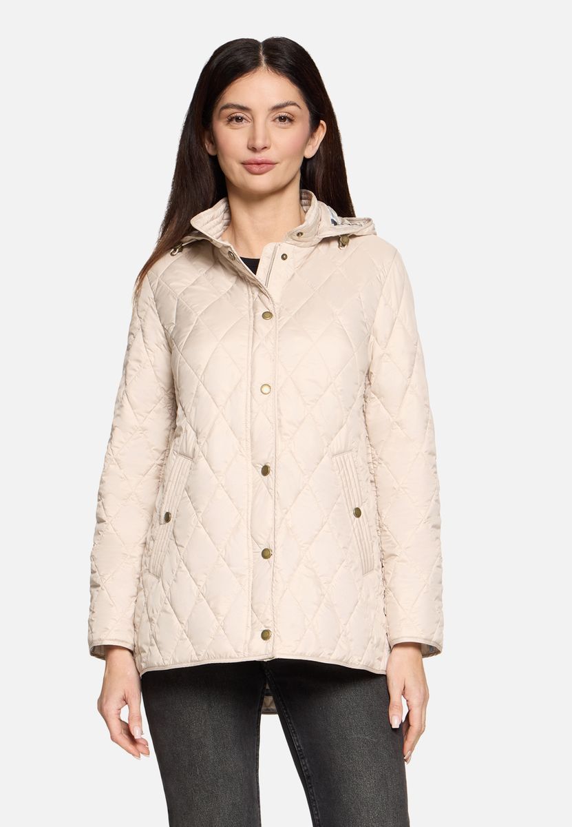 Leichte gesteppte Outdoorjacke mit Rautenmuster