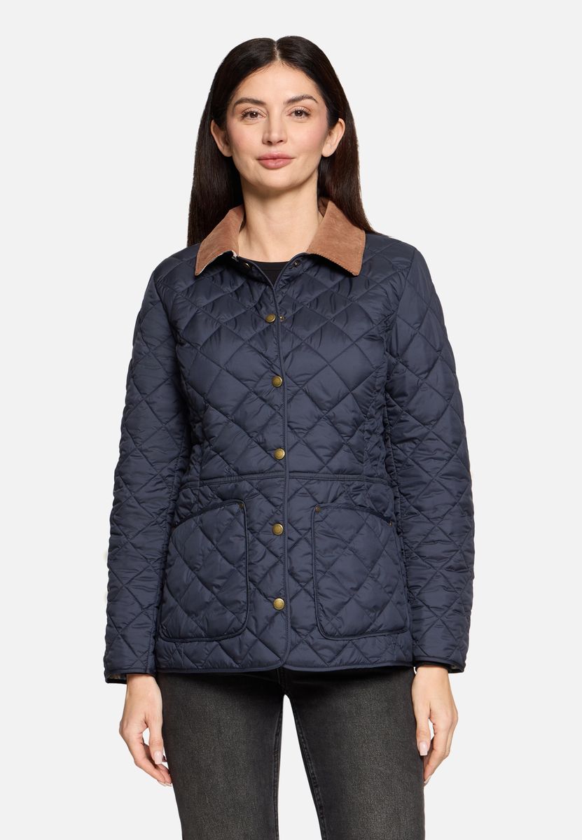 Gesteppte Jacke mit Cordkragen
