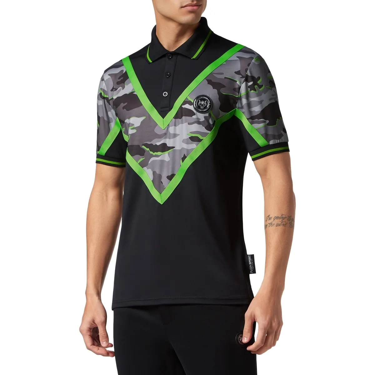 Plein Sport - T-Shirt Camouflage - Größe L - schwarz