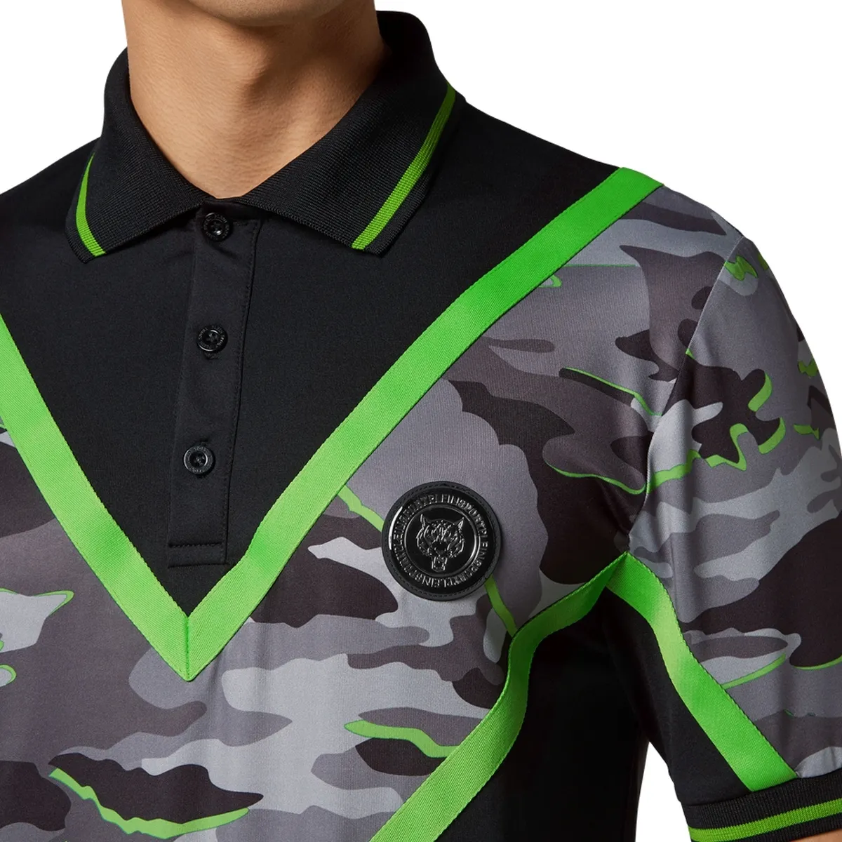 Plein Sport - T-Shirt Camouflage - Größe L - schwarz