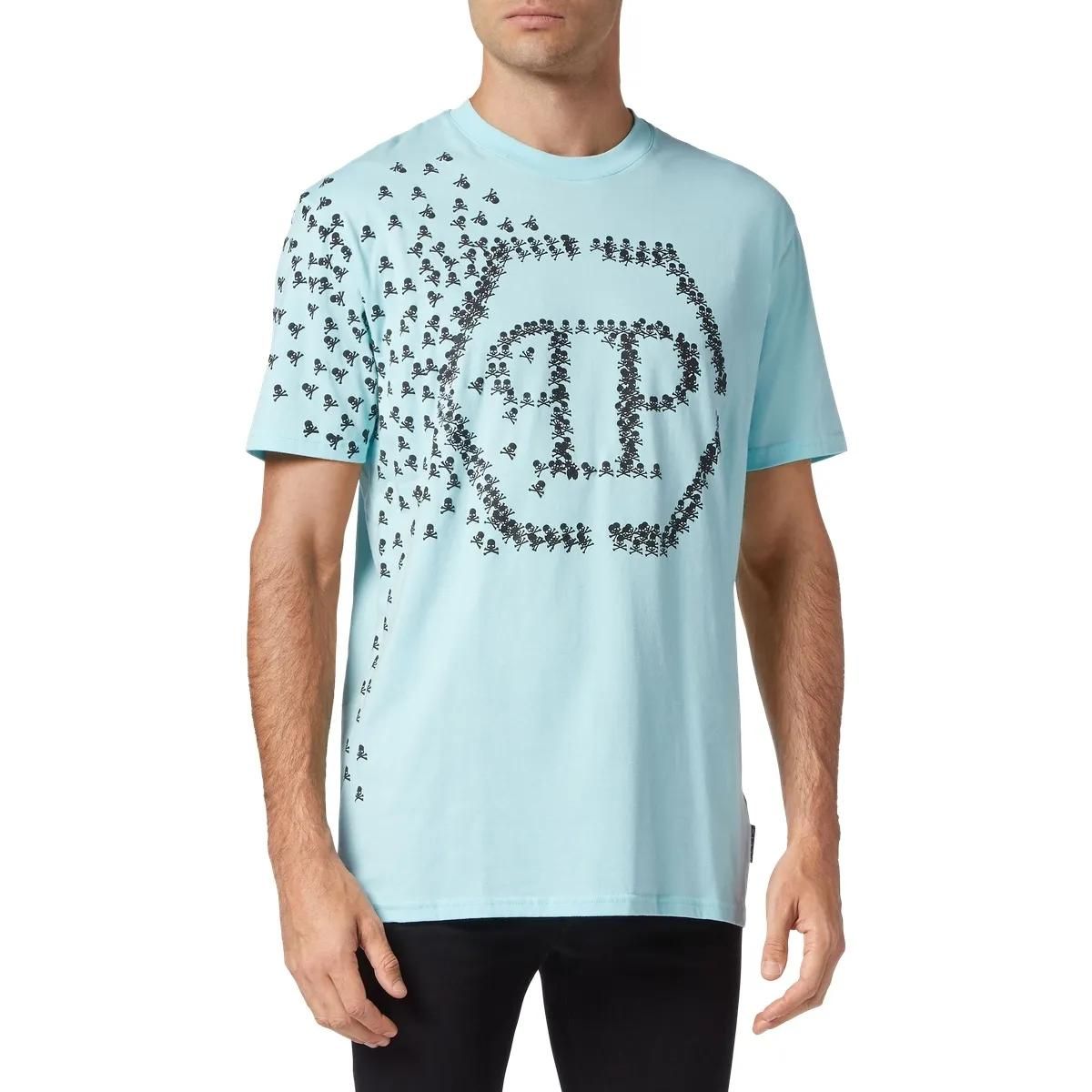 Philipp Plein - T-Shirt Skull&Bones - Größe 3XL - blue