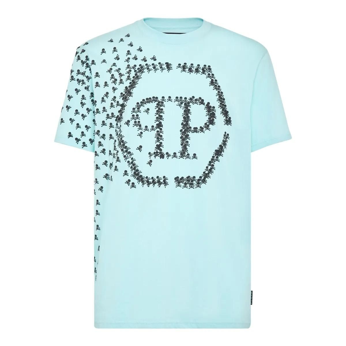 Philipp Plein - T-Shirt Skull&Bones - Größe 3XL - blue