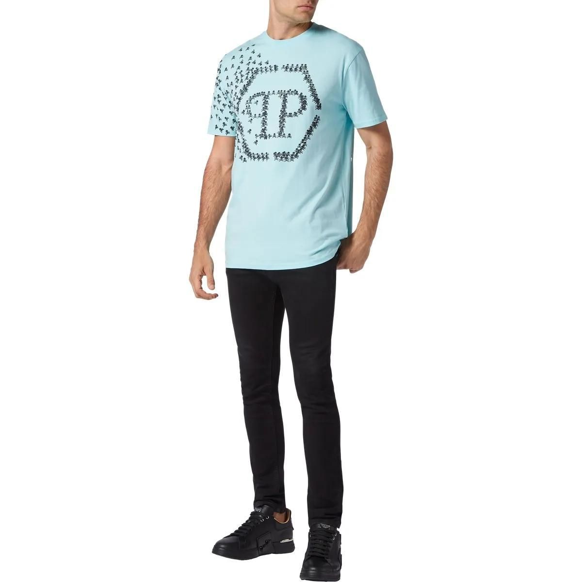Philipp Plein - T-Shirt Skull&Bones - Größe 3XL - blue