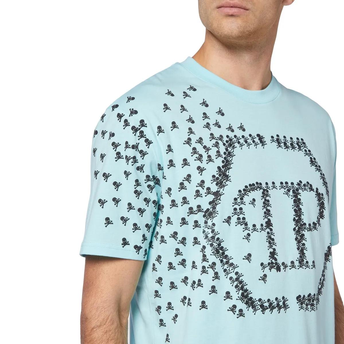 Philipp Plein - T-Shirt Skull&Bones - Größe 3XL - blue