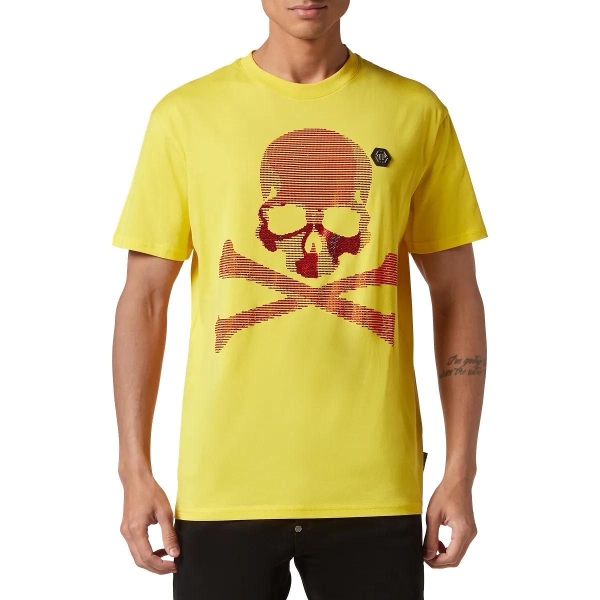 Philipp Plein - T-Shirt Skull&Bones - Größe 3XL - yellow